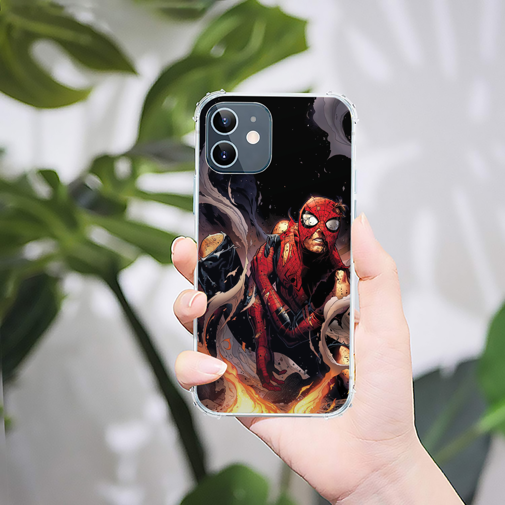 （画像用） Spider Man スパイダーマン 【iPhone 12シリーズ対応】透明スマホケース（クリアソフトケース）